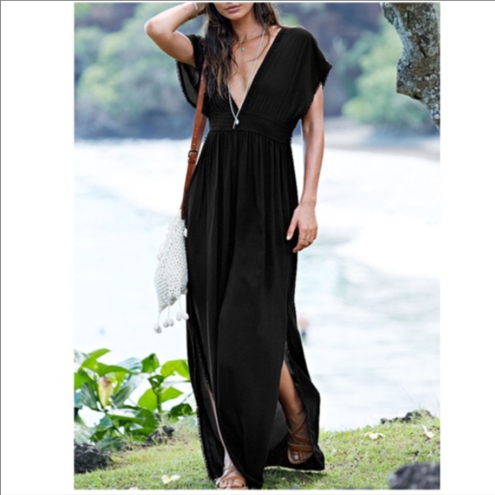 Smocked Waist Kimono Cover Up